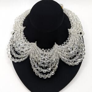 Vintage Coppola e Toppo Italy Necklace Crystal Bead Multi-Strand Choker Necklace